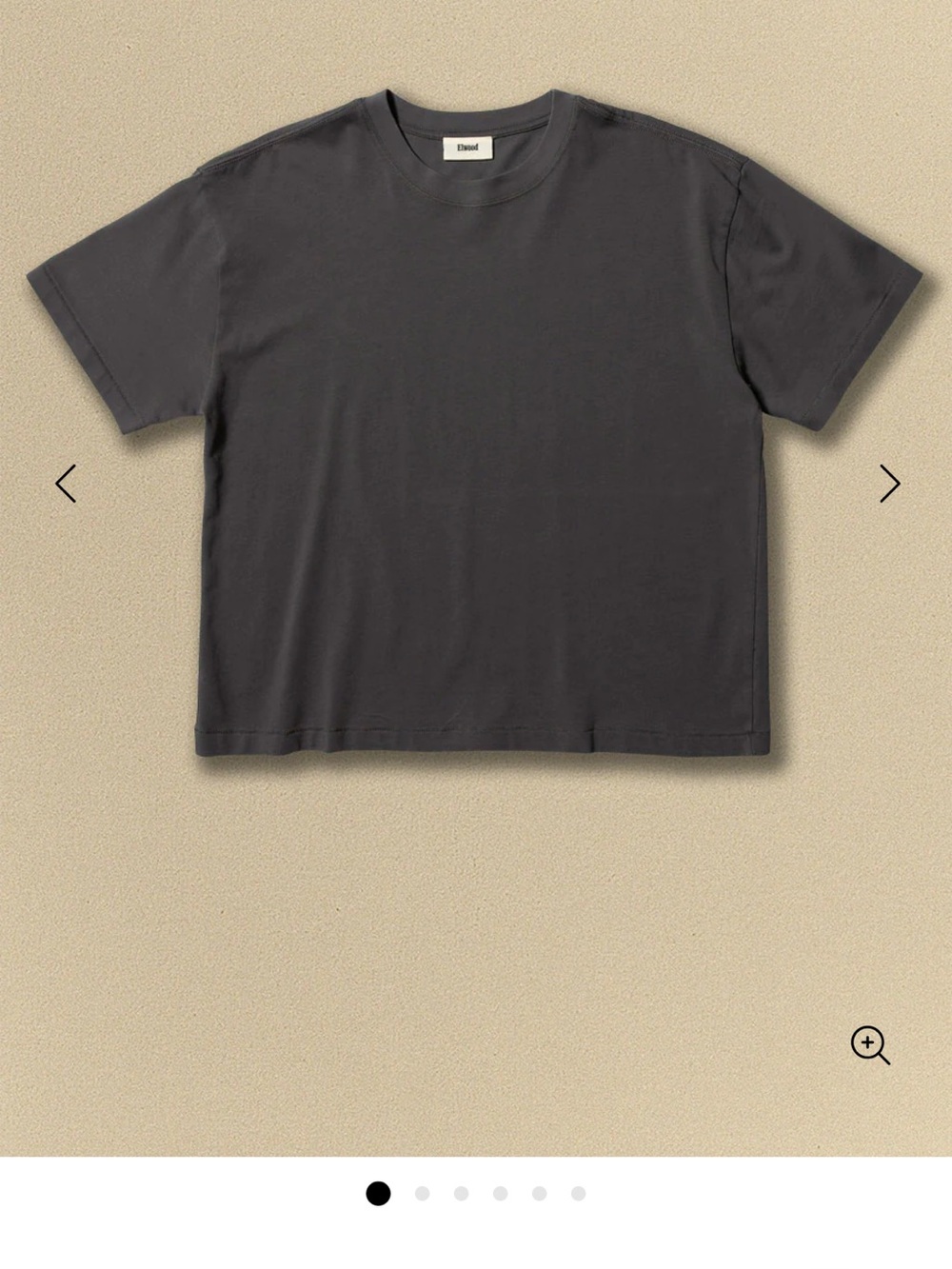 Elwood Charcoal Boxy Crewneck Tee LARGE
